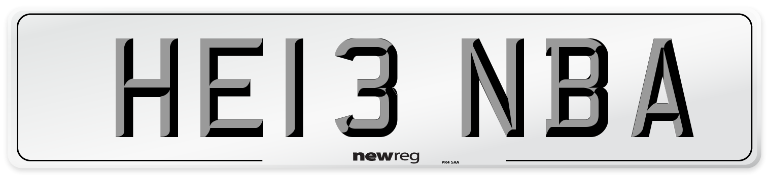 HE13 NBA Number Plate from New Reg